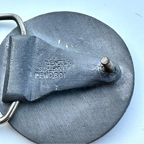 Vintage Delaware seal solid pewter belt buckle - Picture 4 of 4